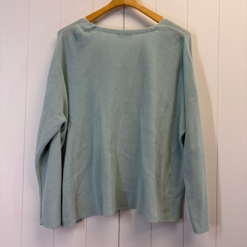 Eileen Fisher Preppy V-Neck Sweater Women Size XL Oversized Quiet Luxury Cozy - Picture 2 of 9